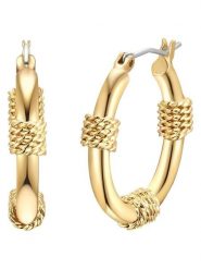 Lulu & Jane Pozłacane kolczyki-kreole rozmiar: onesize. Żółte kolczyki damskie Lulu & Jane, metalowe. Za 43.99 zł.