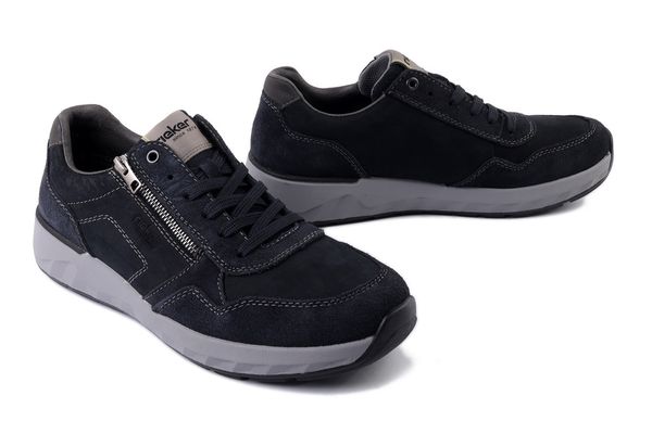 RIEKER 11500-14 blue, półbuty męskie. Niebieskie półbuty męskie Rieker, bez zapięcia. Za 449.90 zł.