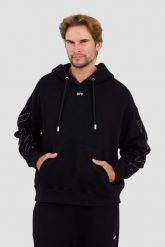 OFF-WHITE Czarna bluza haftowana Stitch Arr Skate Hoodie. Czarne bluzy bez kaptura męskie OFF-WHITE, m. W wyprzedaży za 2,229.99 zł.