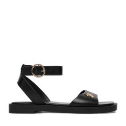 Sandały U.S. Polo Assn. Czarne sandały damskie U.S. Polo Assn., bez wzorów, bez obcasa, na płaskiej podeszwie. Za 219.99 zł.