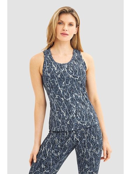 Rösch Top sportowy w kolorze granatowym rozmiar: L. Niebieskie topy damskie RÖSCH, l, bez wzorów, z materiału, bez ramiączek. Za 113.36 zł.