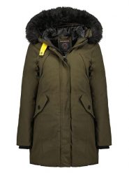 Geographical Norway Parka "Cherifa" w kolorze oliwkowym rozmiar: XL. Brązowe parki damskie Geographical Norway, xl, z aplikacjami. Za 259.74 zł.