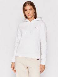 Tommy Jeans Bluza Fleece Hoodie DW0DW09228 Biały Regular Fit. Białe bluzy bez kaptura damskie Tommy Jeans, xl, z jeansu. Za 279.99 zł.