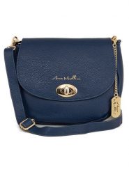 Anna Morellini Skórzana torebka "Iseppa" w kolorze granatowym - 24 x 21 x 9 cm rozmiar: onesize. Niebieskie torebki klasyczne damskie Anna Morellini, bez wzorów, z materiału, bez dodatków. Za 260.99 zł.