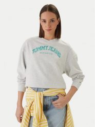 Tommy Jeans Bluza Varsity Crew DW0DW22365 Szary Regular Fit. Szare bluzy bez kaptura damskie Tommy Jeans, s, z bawełny. Za 489.99 zł.