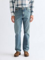 MĘSKIE SPODNIE WRANGLER TEXAS MIDNIGHT HAZE 112378455. Spodnie materiałowe męskie Wrangler, bez wzorów, z jeansu. Za 219.99 zł.