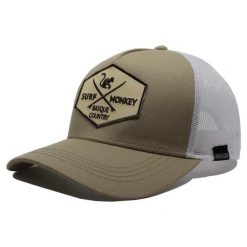 Czapka Trucker - 5 Paneli / Z recyklingu / Jeden rozmiar (Beżowy/Biały). Brązowe czapki męskie SURF MONKEY, z aplikacjami, sportowe. Za 159.95 zł.