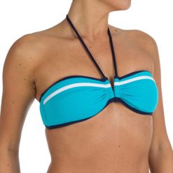 Kostium kąpielowy Damski Opaska V RETRO niebieski. Niebieskie bikini damskie TRIBORD, bez wzorów. Za 19.99 zł.