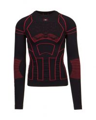 Koszulka z długim rękawem męska BIONIC MOTO ENERGIZER 4.0 Black Red. Czarne bielizna termoaktywna męska X BIONIC, l, bez wzorów, z dzianiny. Za 210.00 zł.