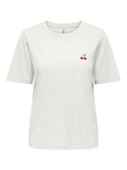 ONLY Koszulka w kolorze białym rozmiar: M. Białe bluzki damskie Only, m, bez wzorów, z bawełny, bez kołnierzyka, bez ramiączek. Za 43.99 zł.