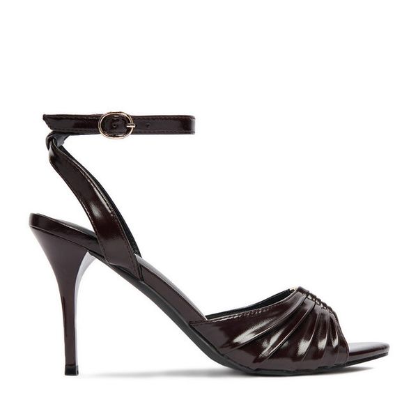 Sandały JENNY. Czerwone sandały damskie Jenny, bez wzorów, bez obcasa, na szpilce. Za 139.99 zł.