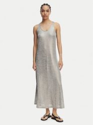 LOLA CASADEMUNT Sukienka codzienna LS2616083 Srebrny Regular Fit. Szare sukienki damskie lola casademunt, na co dzień, s, bez wzorów, z syntetyku, bez kołnierzyka, bez ramiączek, proste. Za 459.99 zł.