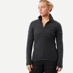 Bluza trekkingowa damska Forclaz MT900 merino. Czarne bluzy bez kaptura damskie FORCLAZ, m, z elastanu. Za 349.99 zł.