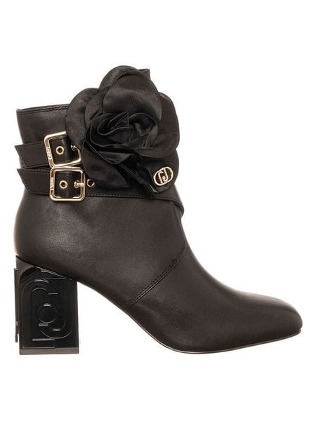 Liu Jo Skórzane botki w kolorze czarnym rozmiar: 38. Czarne botki damskie Liu Jo, z materiału, eleganckie, bez obcasa, bez zapięcia. Za 500.38 zł.