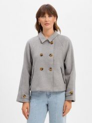 Marie Lund Damowa kurtka wełniana Kobiety Wełna szary, XS. Szare kurtki damskie Marie Lund, xs, bez wzorów, z wełny, bez kaptura. Za 499.95 zł.