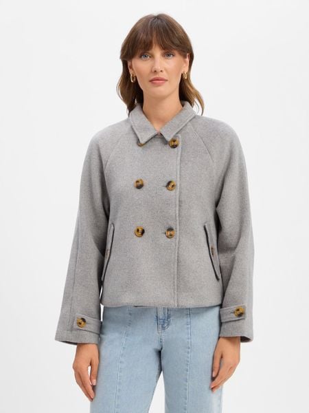 Marie Lund Damowa kurtka wełniana Kobiety Wełna szary, XS. Szare kurtki damskie Marie Lund, xs, bez wzorów, z wełny, bez kaptura. Za 499.95 zł.