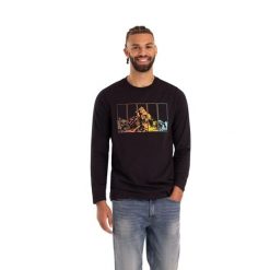 Męska Koszulka Z Długim Rękawem Zeplin Casual T-shirt. Czarne koszulki męskie z długim rękawem Trespass, m, z bawełny. Za 188.99 zł.