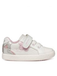 Geox Sneakersy B Gisli B551MB 00954 C1000 M Biały. Białe buty sportowe dziewczęce Geox, bez wzorów, z materiału, bez zapięcia. Za 149.99 zł.