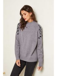 Soft Cashmere Sweter w kolorze szaro-czarnym rozmiar: 34/36. Czarne golfy damskie Soft Cashmere, bez wzorów, bez ramiączek. Za 107.45 zł.