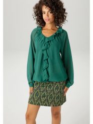 Aniston Bluzka w kolorze zielonym rozmiar: 48. Zielone bluzki damskie Aniston, bez wzorów, bez kołnierzyka, bez ramiączek. Za 82.99 zł.