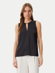 Calvin Klein Top K20K208190 Czarny Regular Fit. Czarne topy damskie CALVIN KLEIN, bez wzorów, z wiskozy, bez kołnierzyka. Za 199.99 zł.
