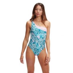 Asymetryczny Kostium Kąpielowy Speedo – Niebieski/Różowy – Rozmiar 38. Niebieskie stroje jednoczęściowe damskie Speedo, bez wzorów. Za 1,357.38 zł.