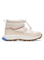 Clarks Botki zimowe "ATLTrek Ice" w kolorze kremowym rozmiar: 41,5. Brązowe botki damskie Clarks, na zimę, z materiału, bez obcasa, bez zapięcia. Za 220.12 zł.