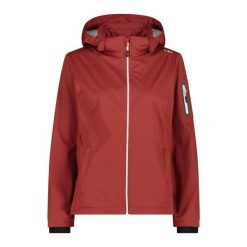 Damska kurtka turystyczna z kapturem CMP. Czerwone kurtki damskie CMP, bez wzorów, z kapturem. Za 389.30 zł.