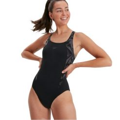 Damski kostium kąpielowy 1-częściowy Speedo Eco Hyperboom Splice Muscleb. Czarne stroje jednoczęściowe damskie Speedo, l, bez wzorów. Za 89.99 zł.