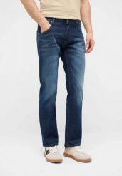 Męskie Spodnie Jeansowe Mustang Style Michigan Straight Denim Blue 1017863 5000 903. Niebieskie spodnie materiałowe męskie Mustang, bez wzorów, z denimu. Za 189.99 zł.