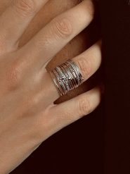 Eclat d'Argent Srebrny pierścionek rozmiar: 54. Szare pierścionki damskie Eclat d'Argent, srebrne. Za 184.46 zł.