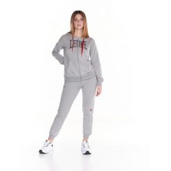 Bluza z bawełna z kaptur na co dzień na siłownię. Szare bluzy sportowe damskie LEONE 1947 APPAREL, xs, z bawełny. W wyprzedaży za 191.51 zł.