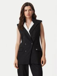 KARL LAGERFELD Kamizelka B3W14028 Czarny Relaxed Fit. Czarne kamizelki damskie Karl Lagerfeld, z bawełny. Za 1,649.00 zł.