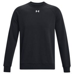 Męski Sweter Rival Fleece Z Okrągłym Dekoltem. Czarne swetry męskie Under Armour, m, bez wzorów, bez kołnierzyka. Za 339.99 zł.