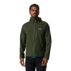 Rozciągliwa kurtka turystyczna Mountain Hardwear Ozonic. Zielone kurtki męskie MOUNTAIN HARDWEAR, bez wzorów, sportowe, bez kaptura. Za 1,103.00 zł.