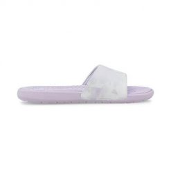 Klapki damskie Puma Cool Cat Hazy. Fioletowe klapki damskie Puma, bez wzorów, z materiału, bez obcasa. Za 145.00 zł.