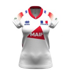 Koszulka wyjazdowa dla kobiet France 2024/25. Białe t-shirty damskie ERREA, s, bez wzorów, z materiału, bez kołnierzyka. Za 287.00 zł.