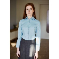 Koszula Silene błękitna 32 niebieski. Niebieskie koszule damskie Marie Zélie, bez wzorów, z bawełny, eleganckie, bez kołnierzyka, bez ramiączek. W wyprzedaży za 198.50 zł.