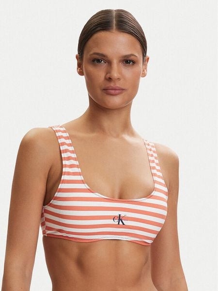 Calvin Klein Swimwear Góra od bikini LV00Q61100 Pomarańczowy. Brązowe bikini damskie Calvin Klein Swimwear, bez wzorów. Za 138.99 zł.