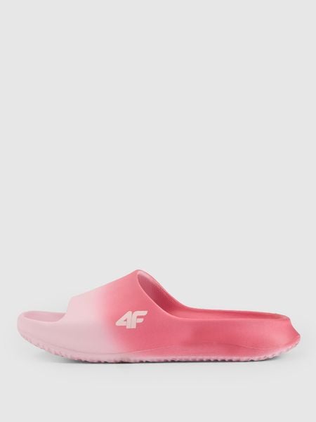 4F Klapki damskie - różowe 38. Czerwone klapki damskie 4f, bez wzorów, z materiału, bez obcasa. Za 79.99 zł.