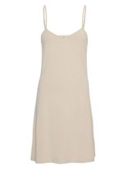 MOSS COPENHAGEN Sukienka "Betrina" w kolorze kremowym rozmiar: L/XL. Brązowe sukienki damskie MOSS COPENHAGEN, l, bez wzorów, bez kołnierzyka, bez ramiączek, mini. Za 82.99 zł.