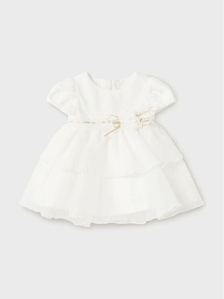Mayoral Sukienka elegancka 2.857 Écru Regular Fit. Sukienki dziewczęce Mayoral, bez wzorów, z syntetyku, bez ramiączek. Za 129.99 zł.