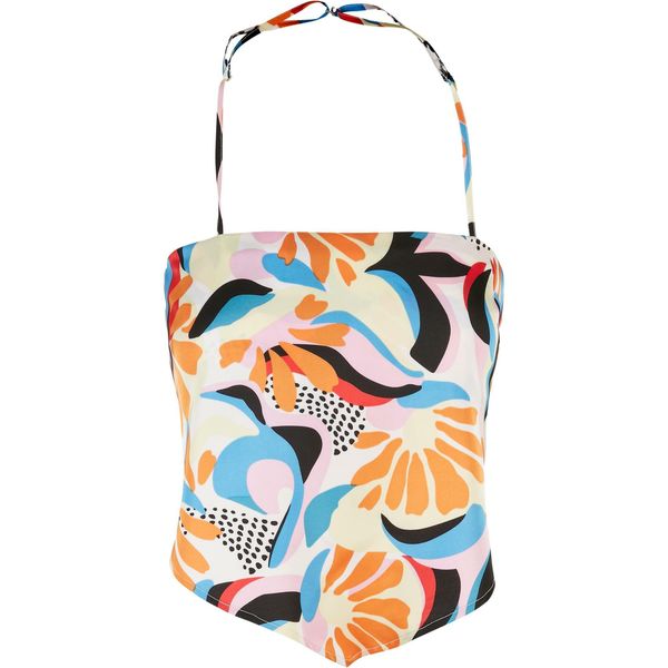 Damski satynowy tank top Urban Classics AOP Triangle. Topy damskie Urban Classics, l, bez wzorów, z satyny, bez kołnierzyka. Za 198.00 zł.