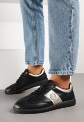 Czarno-Złote Skórzane Sneakersy Klasyczne Tenisówki z Metalicznym Zdobieniem Marins. Czarne trampki i tenisówki damskie Born2be, z aplikacjami, z jeansu. Za 189.99 zł.