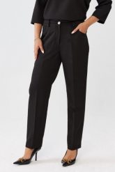 Eleganckie klasyczne czarne spodnie Eleonora PLUS SIZE XXL OVERSIZE JESIEŃ. Czarne spodnie materiałowe damskie Moda Size Plus Iwanek, bez wzorów, z elastanu, biznesowe, plus size. Za 219.90 zł.