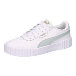 Buty sportowe damskie Puma Carina 3.0. Białe buty sportowe na co dzień damskie Puma, bez wzorów, z materiału, tenisowe. Za 294.50 zł.