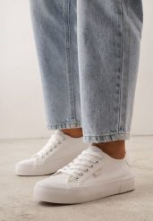 Białe Trampki VICES z Napisem Rioselle. Białe trampki i tenisówki damskie Renee, bez wzorów, z dresówki. Za 69.99 zł.