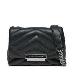 Torebka Armani Exchange. Czarne torebki klasyczne damskie Armani Exchange, bez wzorów, wizytowe, bez kołnierzyka, bez ramiączek. Za 509.99 zł.
