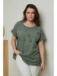 Curvy Lady Koszulka w kolorze khaki rozmiar: 40/42. Brązowe bluzki damskie Curvy Lady, bez wzorów, z koronki, klasyczne, bez kołnierzyka, bez ramiączek. Za 79.03 zł.