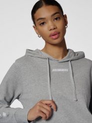 Bluza damska z kapturem Hummel Elemental. Szare bluzy sportowe damskie HUMMEL, na jesień, m, bez wzorów, z bawełny, bez ramiączek, długie, z kapturem. Za 137.40 zł.